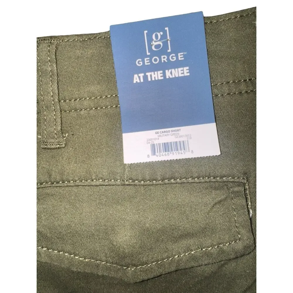 George‎ Men’s Cargo Shorts Size 30 Olive Green Military Utility NWT
